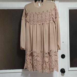 ASOS Dresses - Asos Beige lace long sleeve dress. ASOS Dresses - Asos Beige lace long sleeve dress.